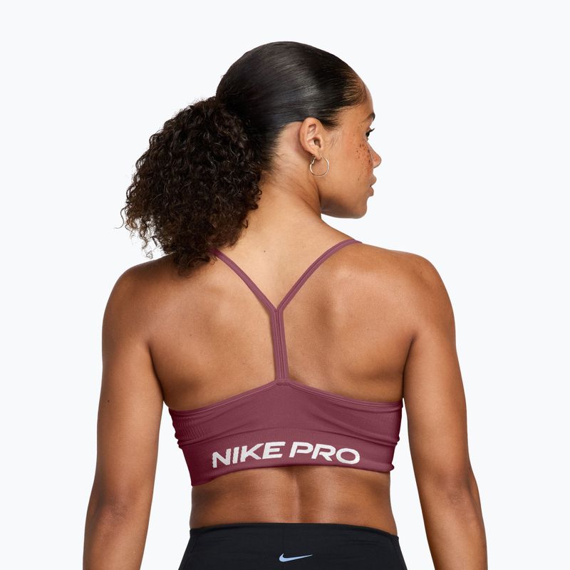 Sutien de antrenament Nike Pro Seamless pink smoke/white 2
