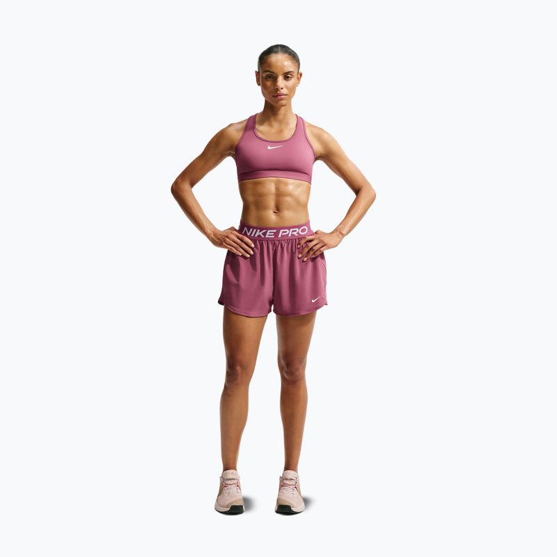 Pantaloni scurți de antrenament pentru femei Nike Pro pink smoke/white 7