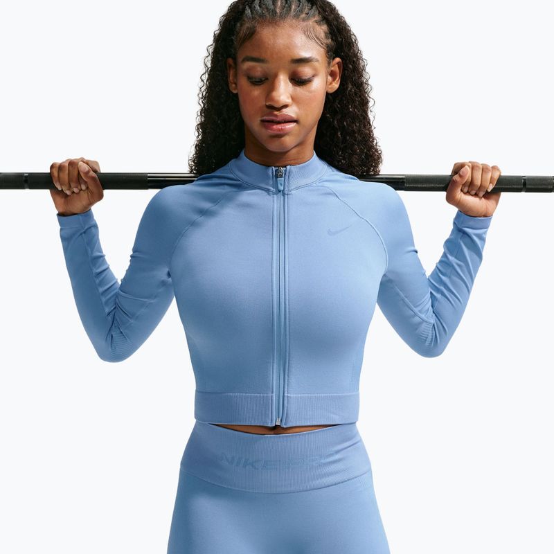 Bluză de antrenament pentru femei Nike Pro Seamless work blue 5