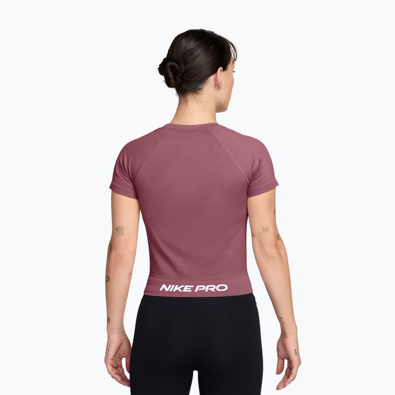 Tricou de antrenament pentru femei Nike Pro Seamless pink smoke/white 2