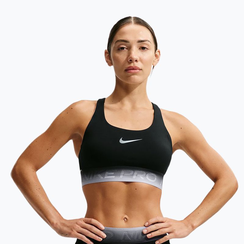 Sutien de antrenament Nike Pro black/black/ghost/smoke grey