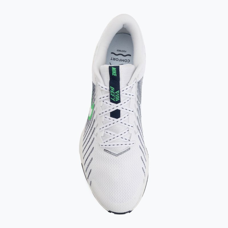 Încălțăminte de alergare pentru bărbați Nike Run Defy White/Midnight Navy/Green Spark 5