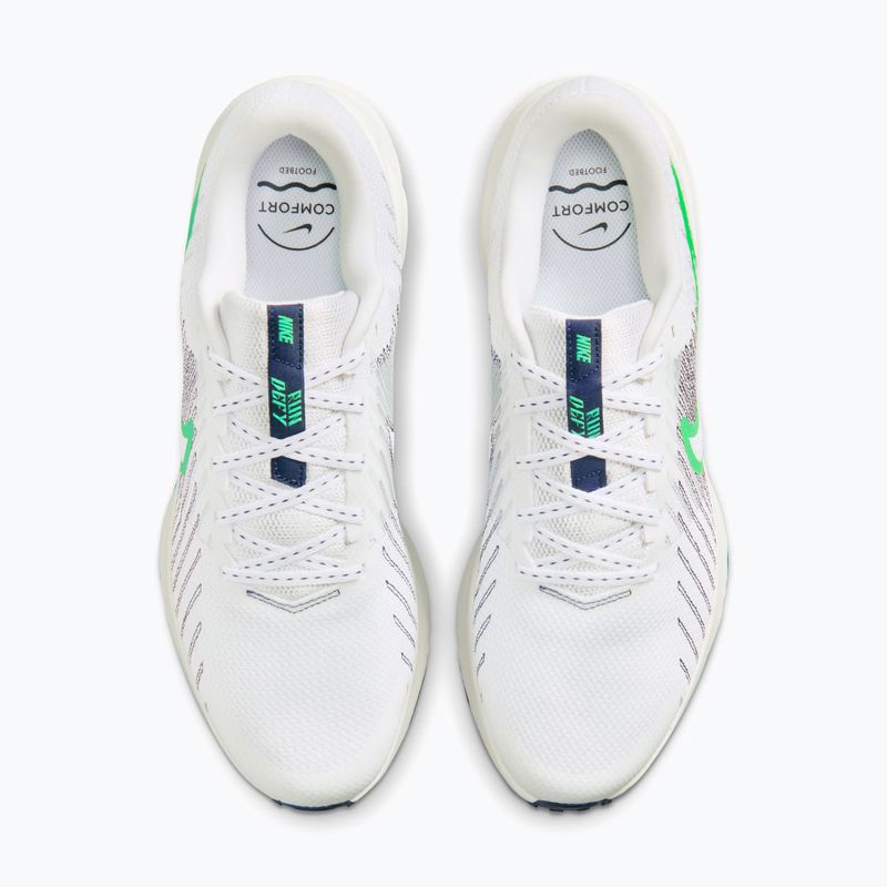 Încălțăminte de alergare pentru bărbați Nike Run Defy White/Midnight Navy/Green Spark 5