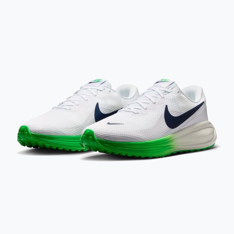 Încălțăminte de alergare pentru bărbați Nike Revolution 8 white/green spark/midnight navy 3