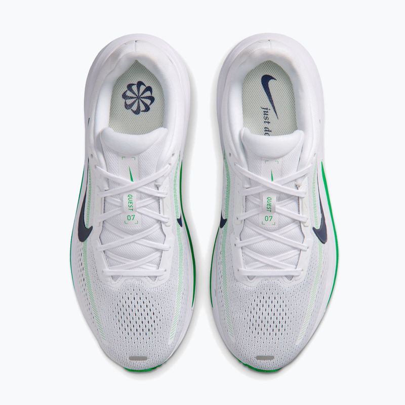 Încălțăminte de alergare pentru bărbați Nike Quest 7 white/green spark/midnight navy 5
