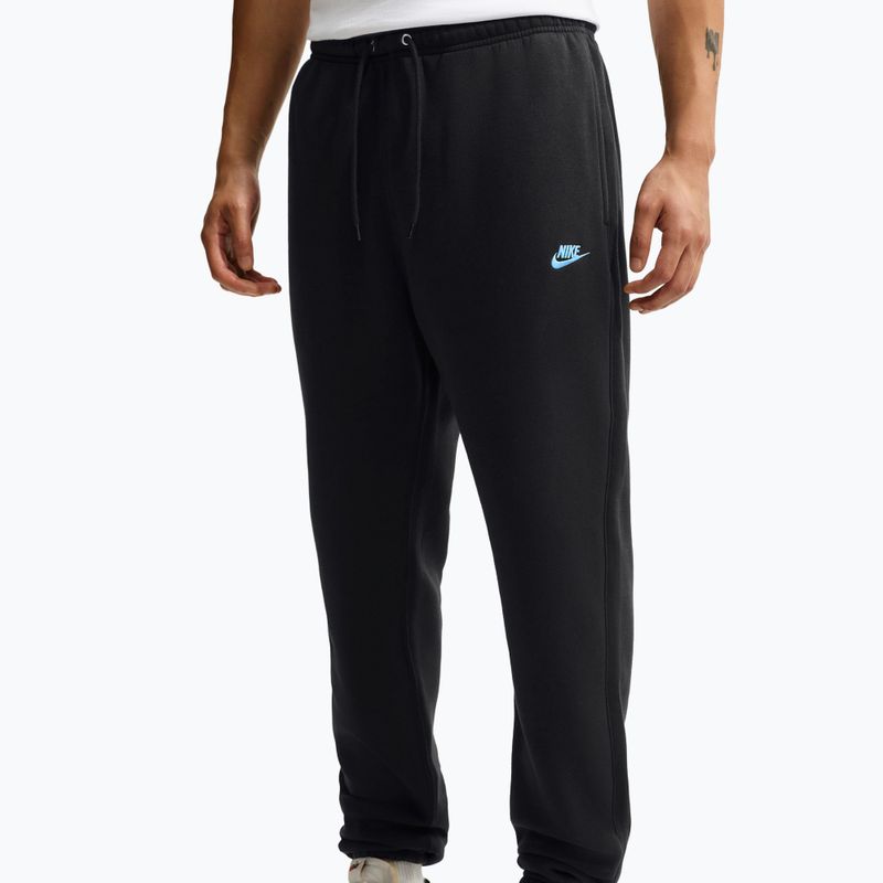 Pantaloni pentru bărbați Nike Club Cuffed Brushed black/black/football blue 3