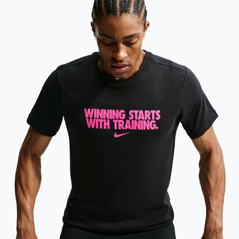 Tricou de antrenament bărbați Nike Dri-Fit Winning black/hyper pink 3