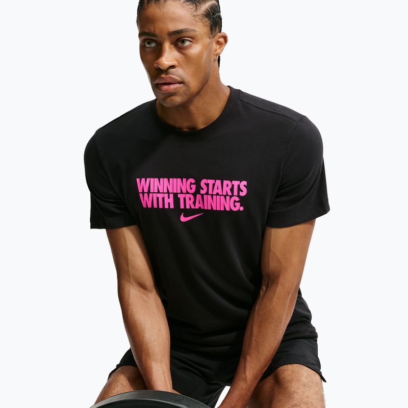 Tricou de antrenament bărbați Nike Dri-Fit Winning black/hyper pink 5