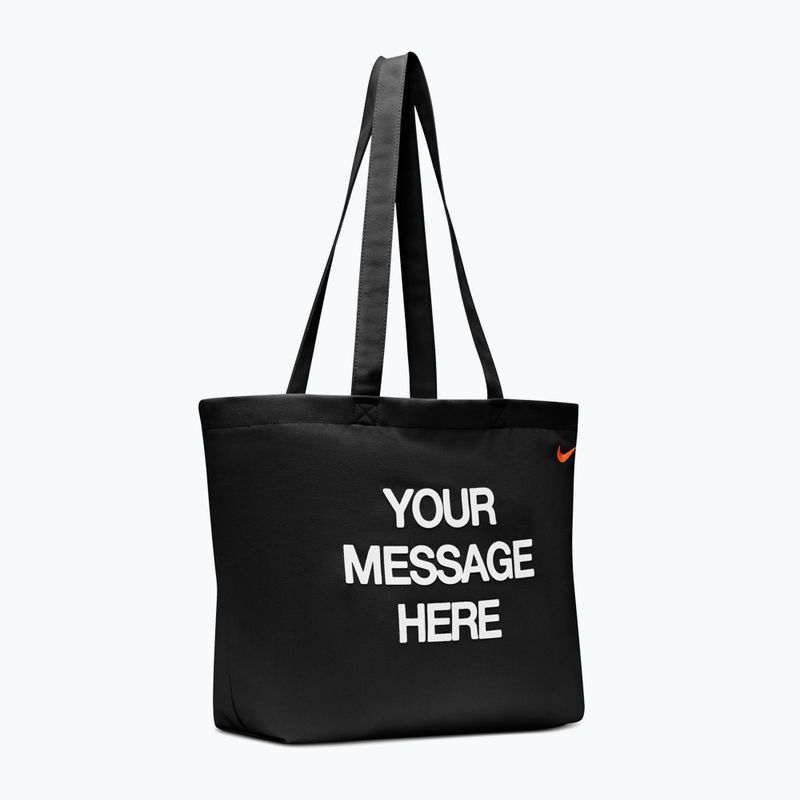 Geantă Nike Heritage "Your Message Here" Tote 22 l black/white/safety orange 2