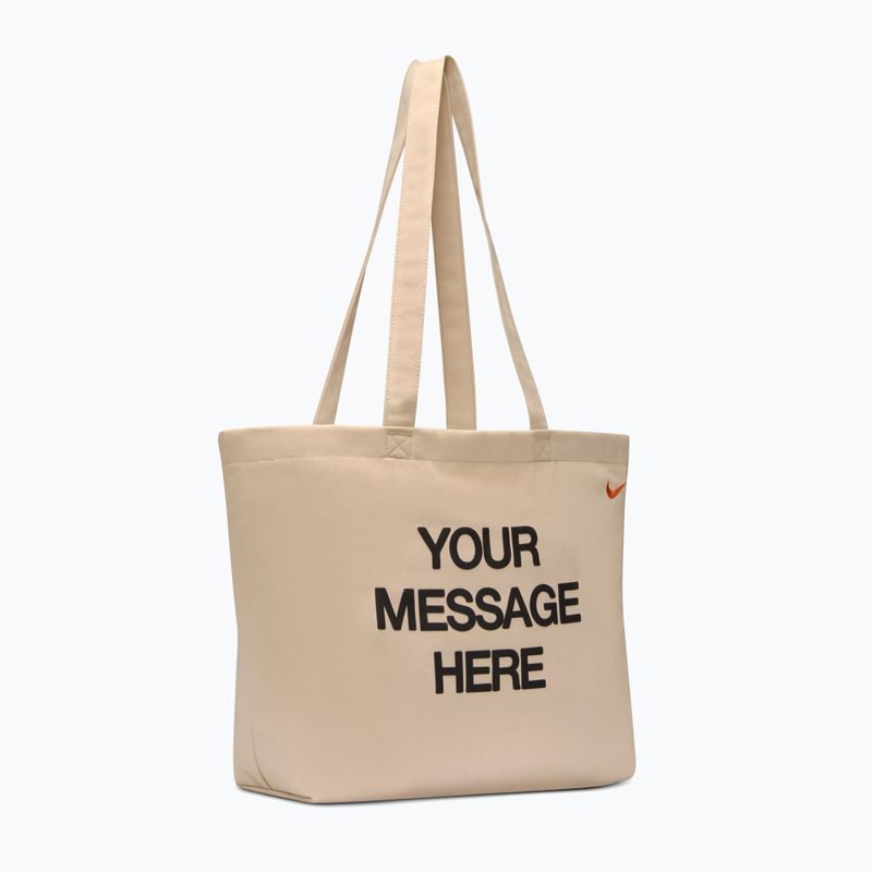 Geantă Nike Heritage "Your Message Here" Tote 22 l oatmeal/safety orange/safety orange 2