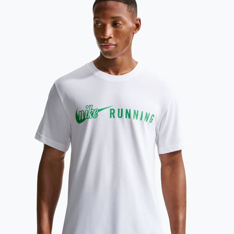 Tricou de alergare pentru bărbați Nike Dri-Fit Running T-Shirt white/green spark 4