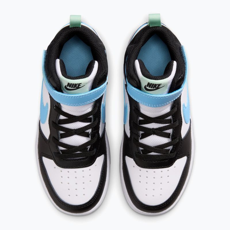 Încălțăminte pentru copii Nike Court Borough Mid 2 white/black/arctic green/football blue 4