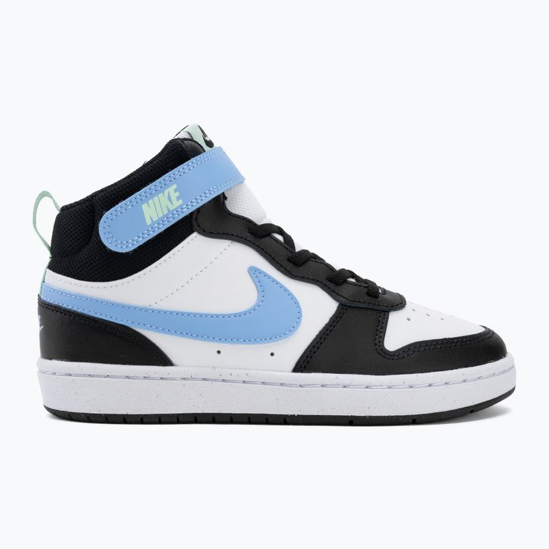 Încălțăminte pentru copii Nike Court Borough Mid 2 white/black/arctic green/football blue 2