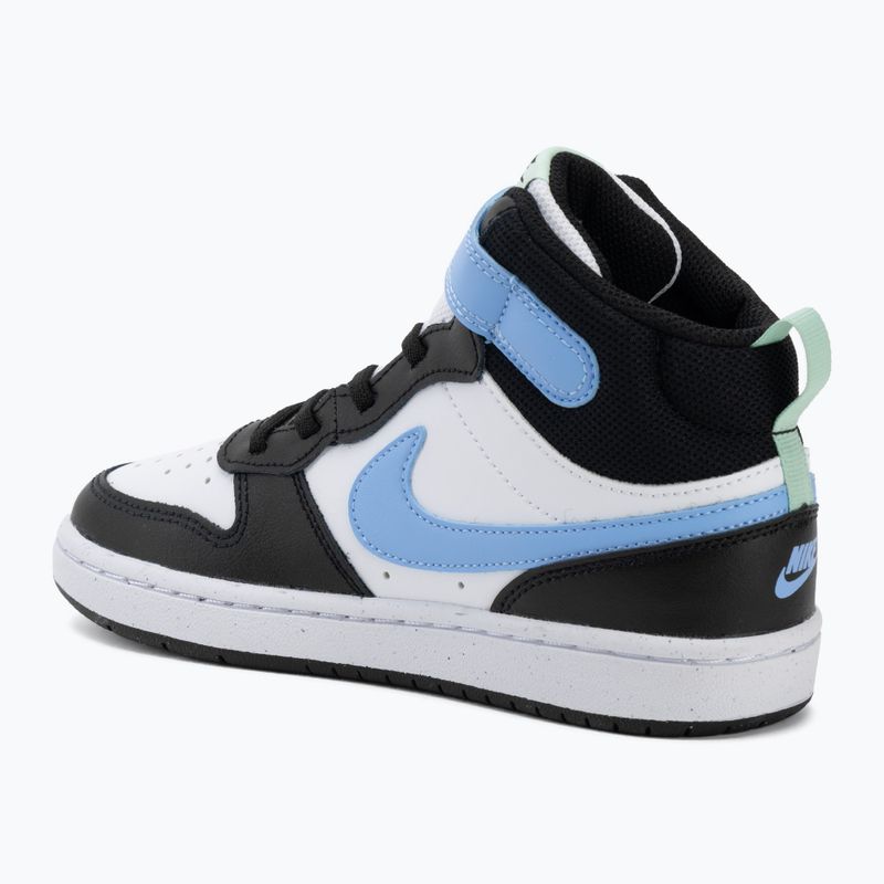 Încălțăminte pentru copii Nike Court Borough Mid 2 white/black/arctic green/football blue 3