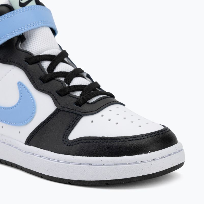 Încălțăminte pentru copii Nike Court Borough Mid 2 white/black/arctic green/football blue 7