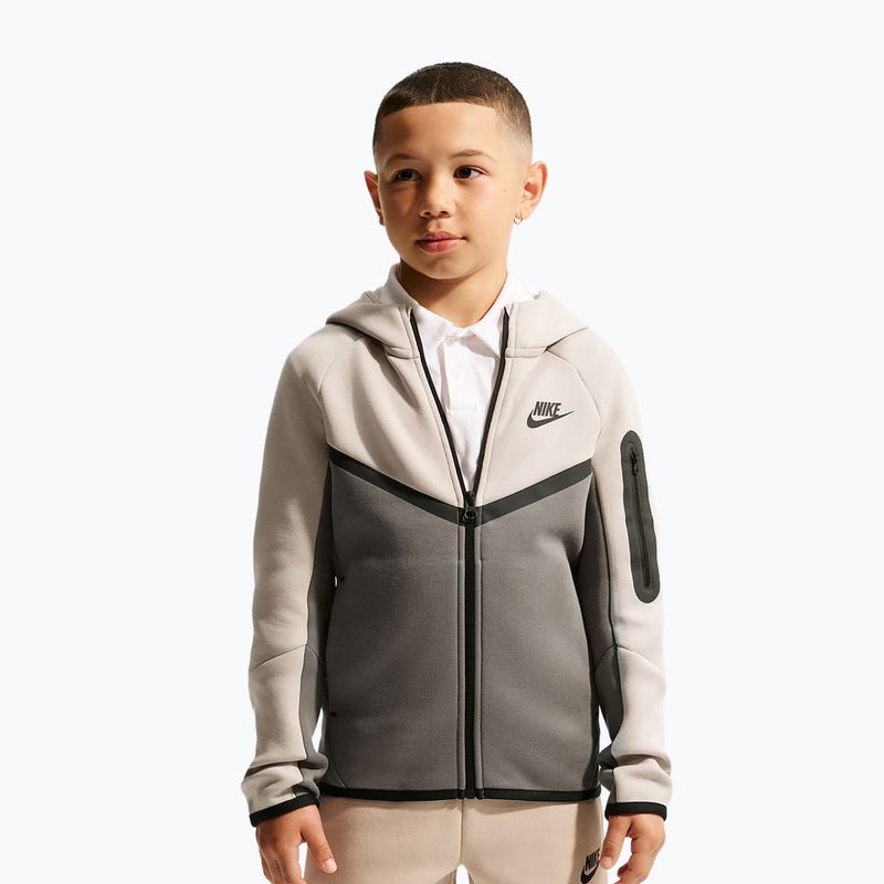 Bluză pentru copii Nike Sportswear Tech Fleece moon particle/cave stone/black/black