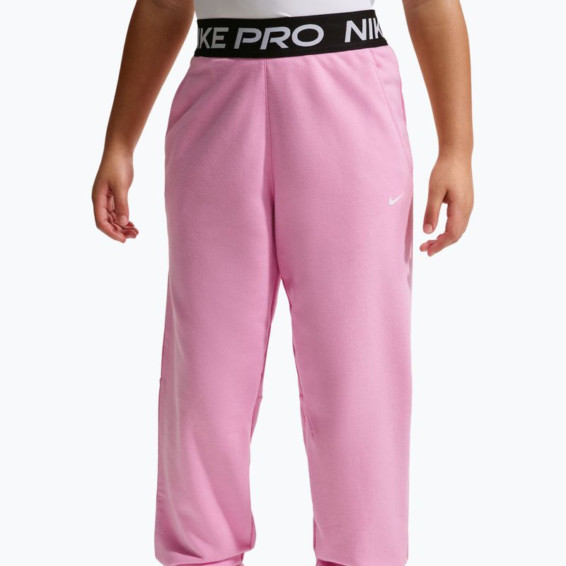 Pantaloni pentru copii Nike Pro Fleece pink rise/pink rise/black/white 3