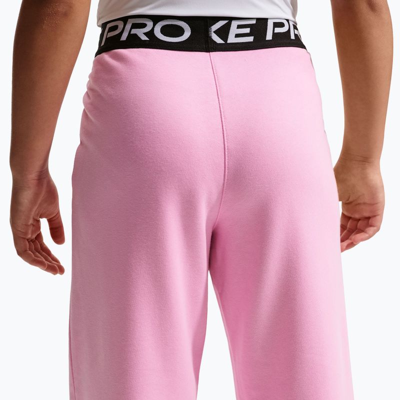 Pantaloni pentru copii Nike Pro Fleece pink rise/pink rise/black/white 4