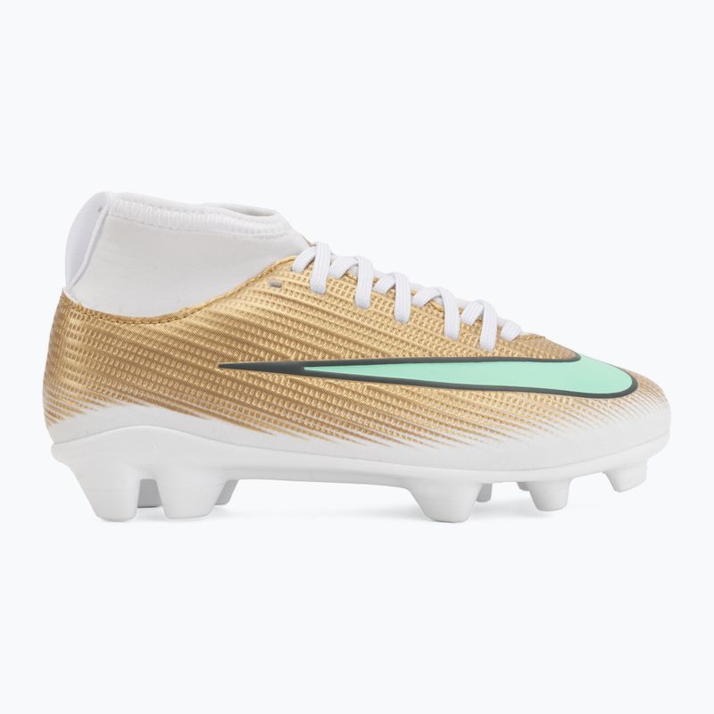 Încălțăminte de fotbal pentru copii Nike Jr. Mercurial Superfly 11 Club "Kylian Mbappé" metallic gold/green glow 2