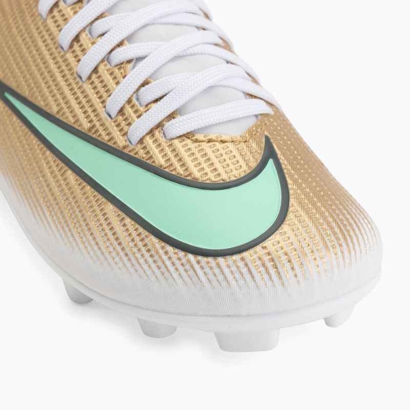 Încălțăminte de fotbal pentru copii Nike Jr. Mercurial Superfly 11 Club "Kylian Mbappé" metallic gold/green glow 7
