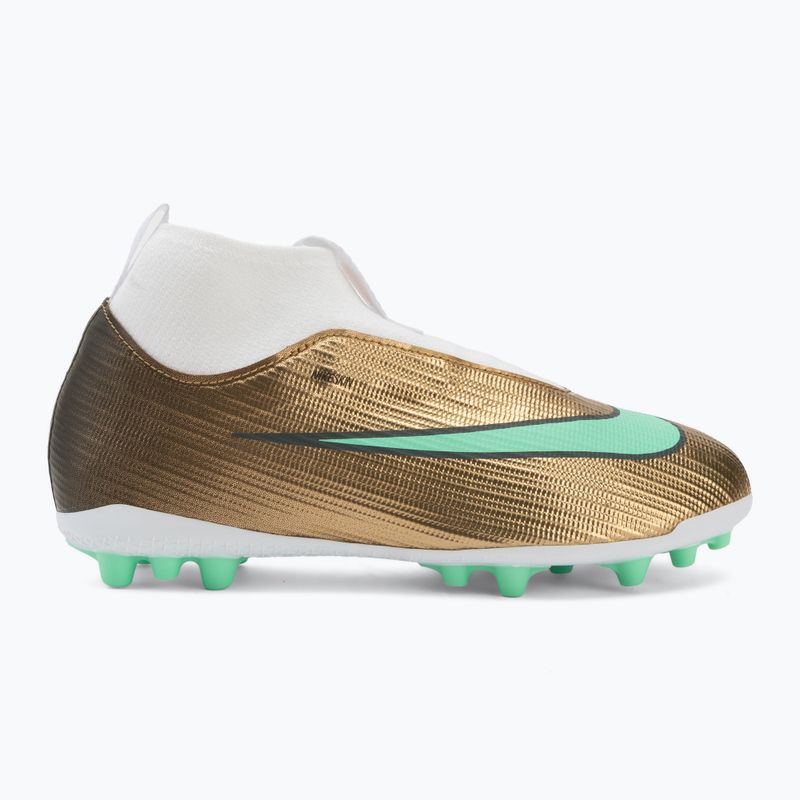 Încălțăminte de fotbal pentru copii Nike Jr. Mercurial Superfly 11 Academy "Kylian Mbappé" metallic gold/green glow 2