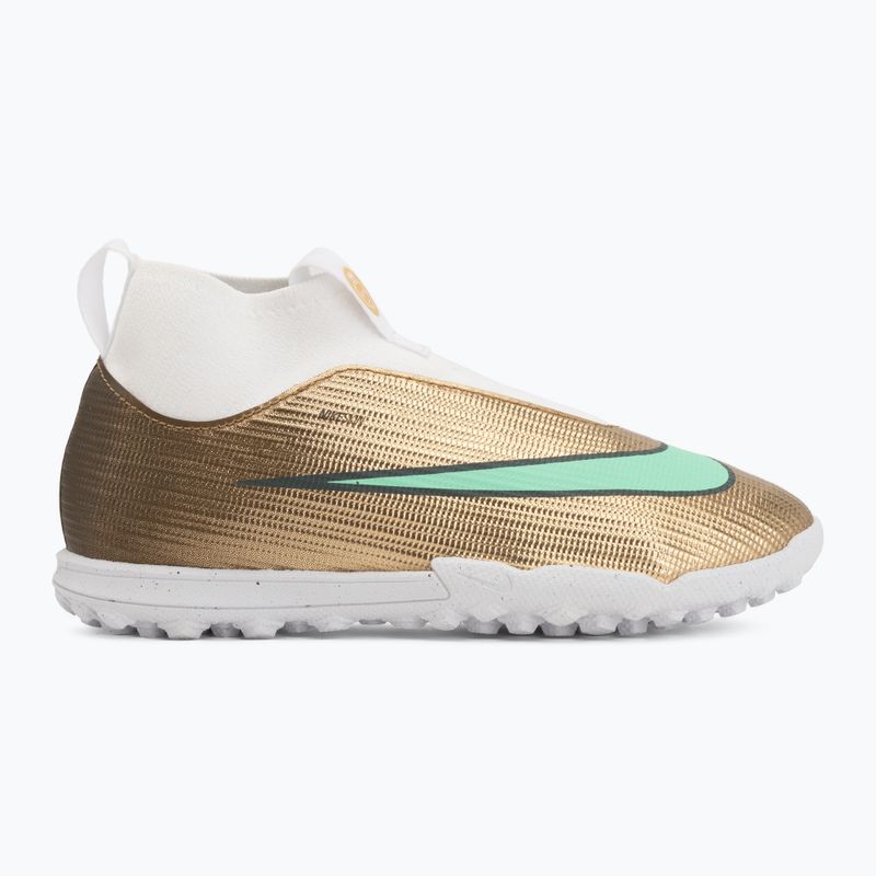 Încălțăminte de fotbal pentru copii Nike Jr. Mercurial Superfly 11 Academy "Kylian Mbappé" metallic gold/green glow 2