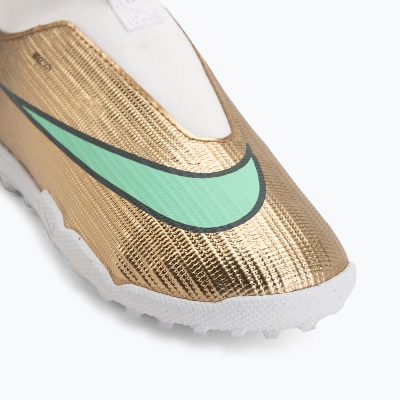 Încălțăminte de fotbal pentru copii Nike Jr. Mercurial Superfly 11 Academy "Kylian Mbappé" metallic gold/green glow 7