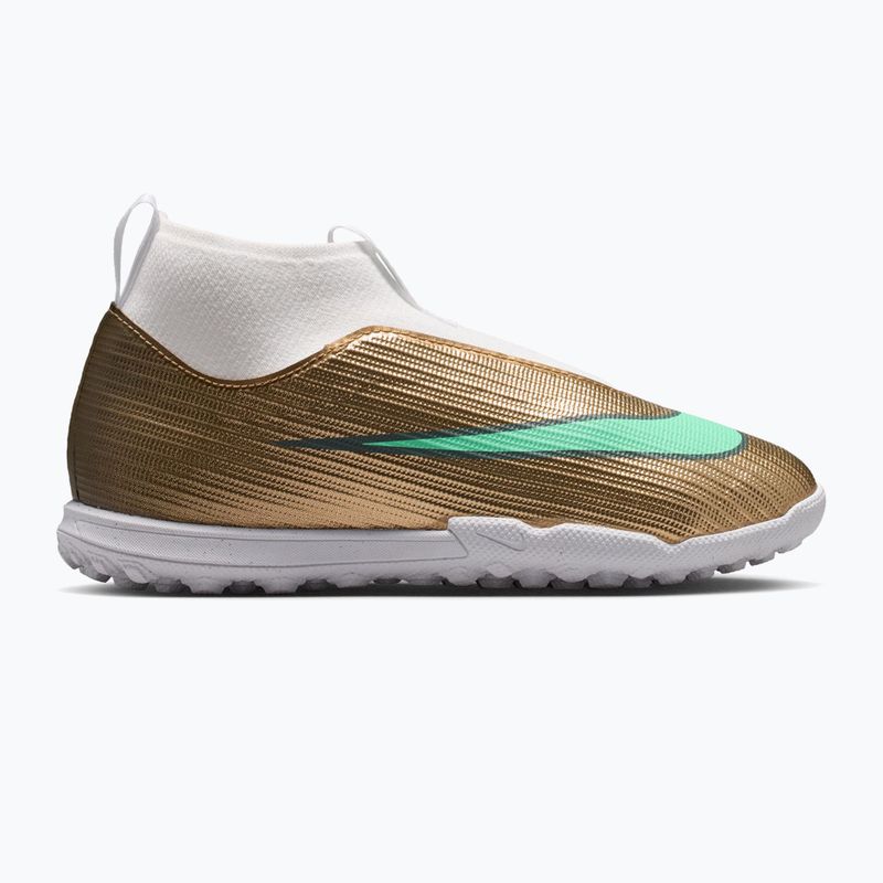 Încălțăminte de fotbal pentru copii Nike Jr. Mercurial Superfly 11 Academy "Kylian Mbappé" metallic gold/green glow