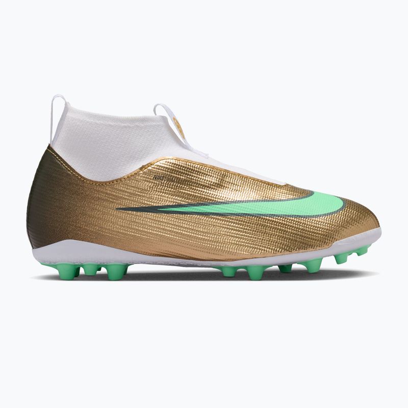 Încălțăminte de fotbal pentru copii Nike Jr. Mercurial Superfly 11 Academy "Kylian Mbappé" metallic gold/green glow
