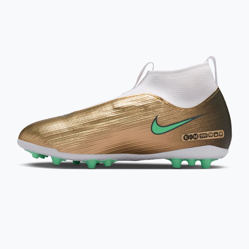 Încălțăminte de fotbal pentru copii Nike Jr. Mercurial Superfly 11 Academy "Kylian Mbappé" metallic gold/green glow 2