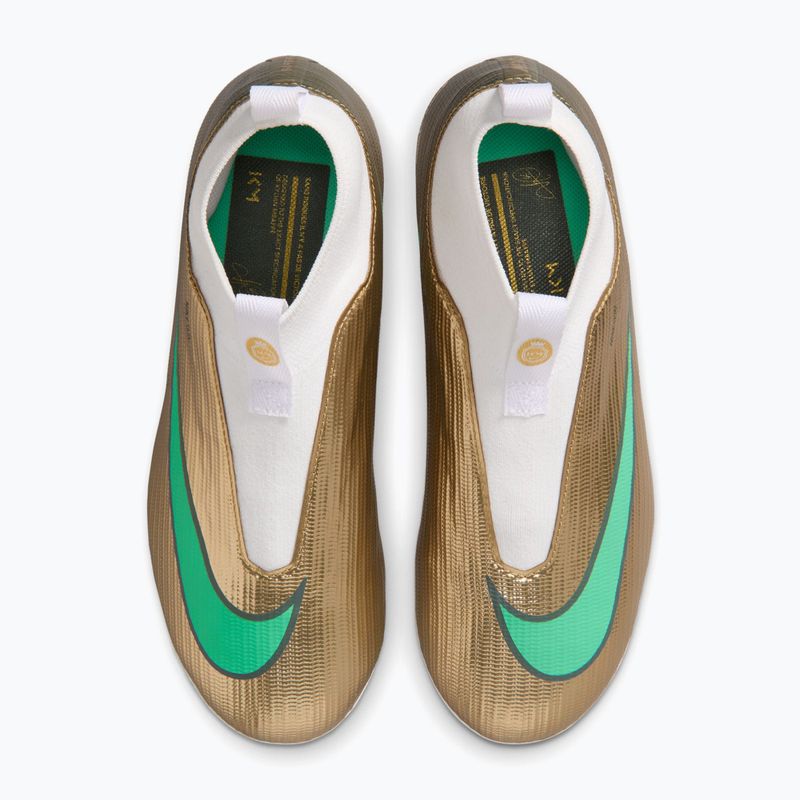 Încălțăminte de fotbal pentru copii Nike Jr. Mercurial Superfly 11 Academy "Kylian Mbappé" metallic gold/green glow 4