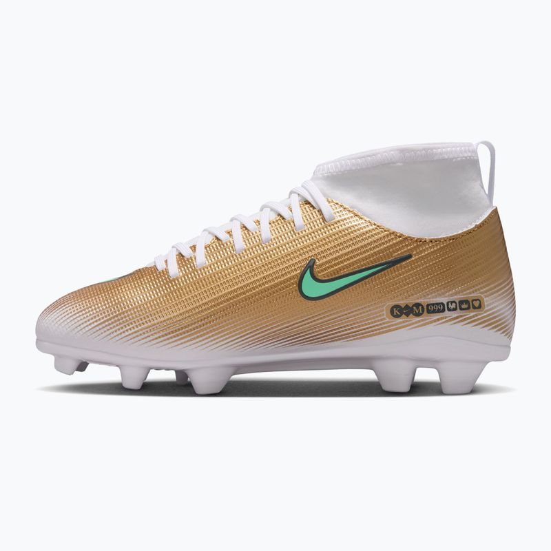 Încălțăminte de fotbal pentru copii Nike Jr. Mercurial Superfly 11 Club "Kylian Mbappé" metallic gold/green glow 2