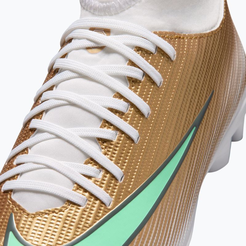 Încălțăminte de fotbal pentru copii Nike Jr. Mercurial Superfly 11 Club "Kylian Mbappé" metallic gold/green glow 5