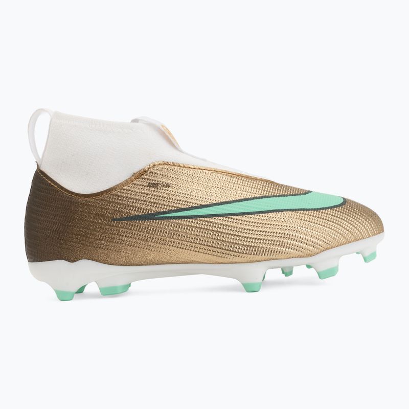 Încălțăminte de fotbal pentru copii Nike Jr. Mercurial Superfly 11 Academy "Kylian Mbappé" metallic gold/green glow 2