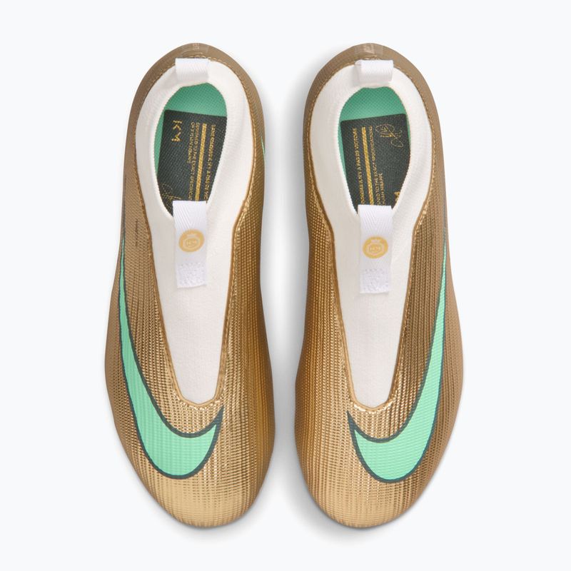 Încălțăminte de fotbal pentru copii Nike Jr. Mercurial Superfly 11 Academy "Kylian Mbappé" metallic gold/green glow 4