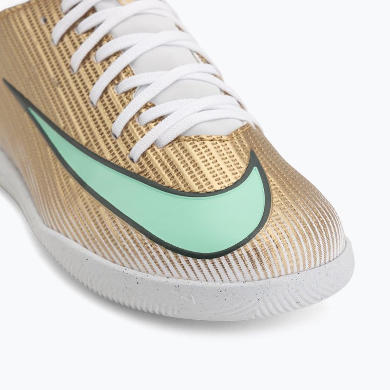 Încălțăminte de fotbal pentru copii Nike Jr. Mercurial Superfly 11 Club "Kylian Mbappé" metallic gold/green glow 7