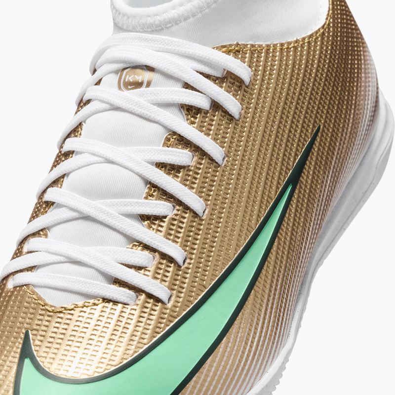 Încălțăminte de fotbal pentru copii Nike Jr. Mercurial Superfly 11 Club "Kylian Mbappé" metallic gold/green glow 5