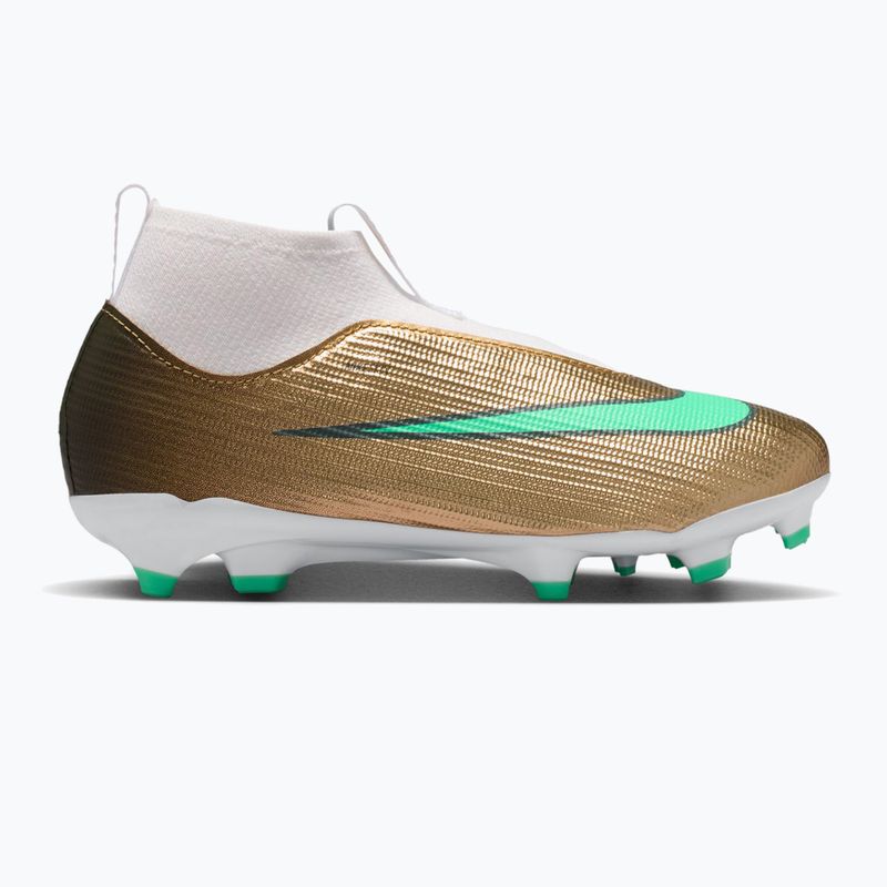 Încălțăminte de fotbal pentru copii Nike Jr. Mercurial Superfly 11 Academy "Kylian Mbappé" metallic gold/green glow