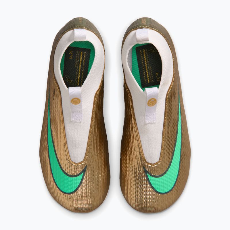 Încălțăminte de fotbal pentru copii Nike Jr. Mercurial Superfly 11 Academy "Kylian Mbappé" metallic gold/green glow 4