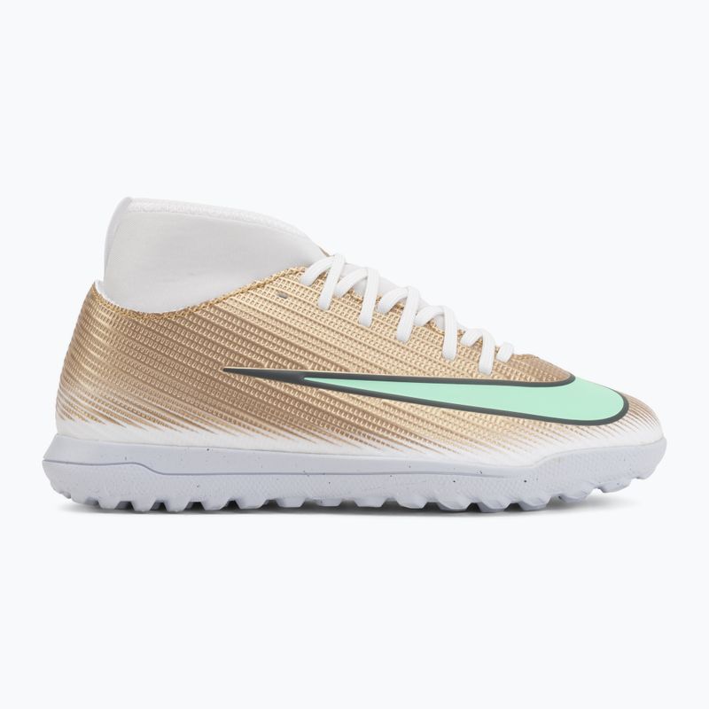 Încălțăminte de fotbal pentru copii Nike Jr. Mercurial Superfly 11 Club "Kylian Mbappé" metallic gold/green glow 2