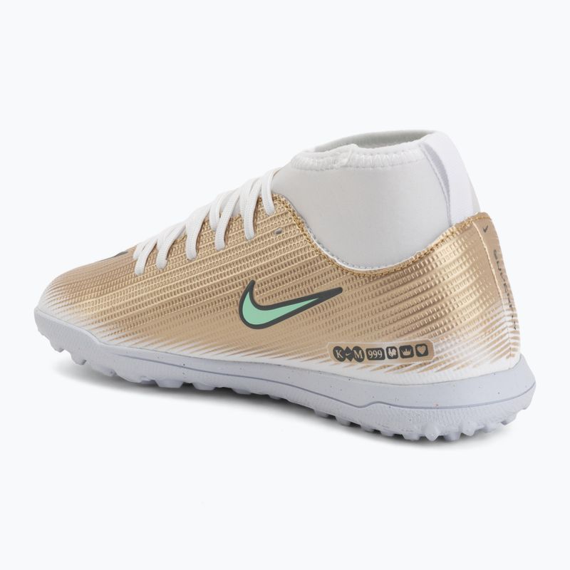 Încălțăminte de fotbal pentru copii Nike Jr. Mercurial Superfly 11 Club "Kylian Mbappé" metallic gold/green glow 3