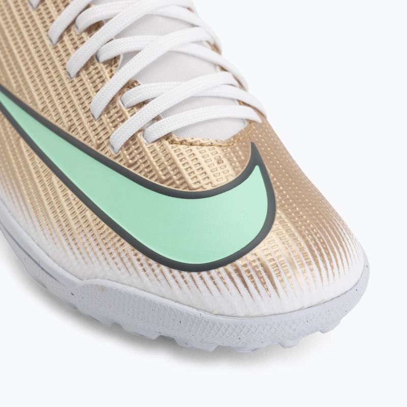 Încălțăminte de fotbal pentru copii Nike Jr. Mercurial Superfly 11 Club "Kylian Mbappé" metallic gold/green glow 7