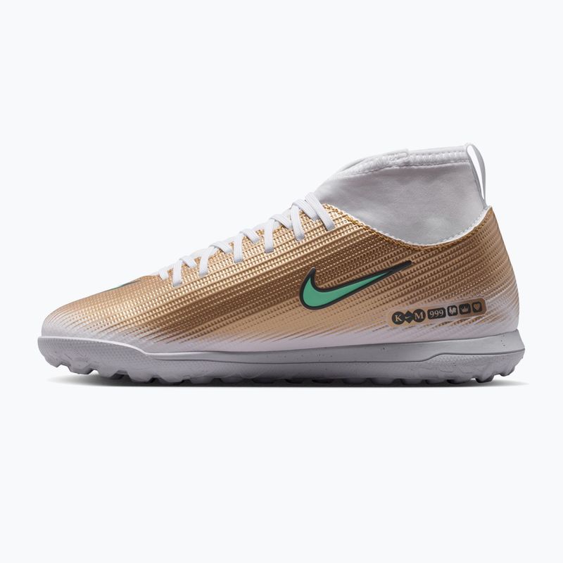 Încălțăminte de fotbal pentru copii Nike Jr. Mercurial Superfly 11 Club "Kylian Mbappé" metallic gold/green glow 2