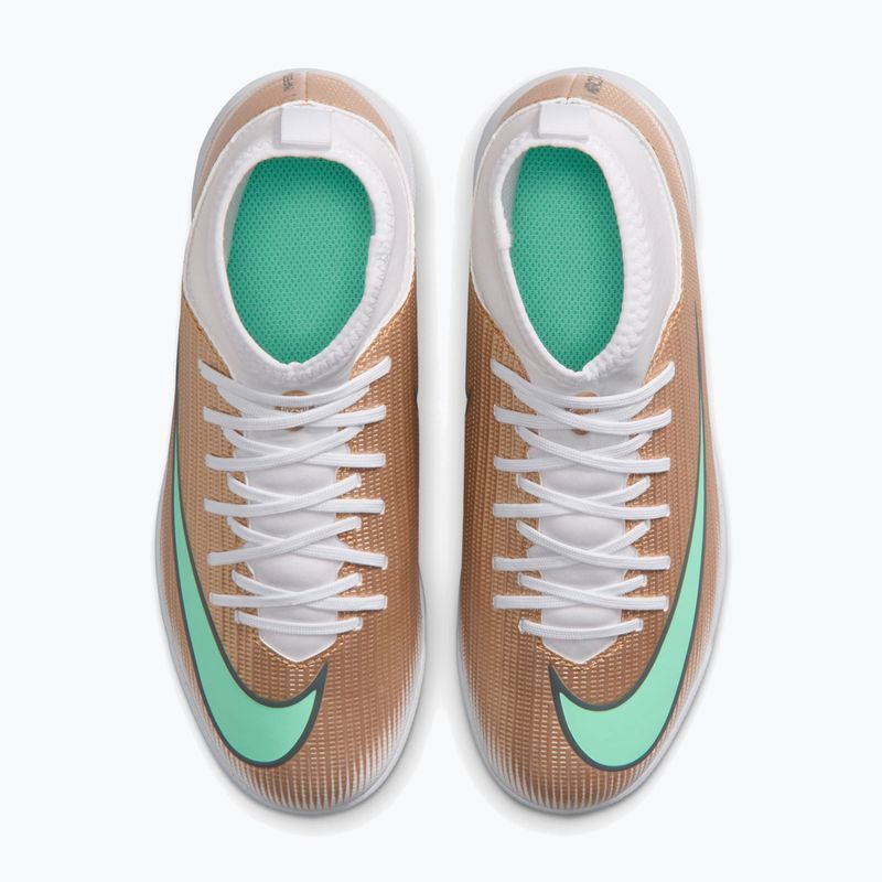 Încălțăminte de fotbal pentru copii Nike Jr. Mercurial Superfly 11 Club "Kylian Mbappé" metallic gold/green glow 4