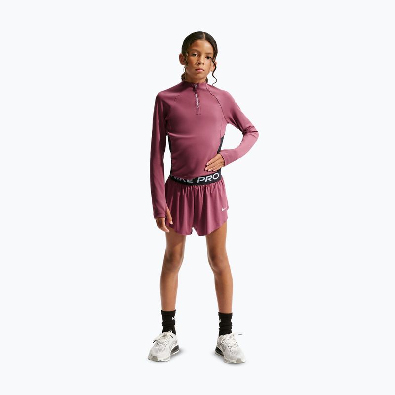 Pantaloni scurți pentru copii Nike Pro pink smoke/black/white 2