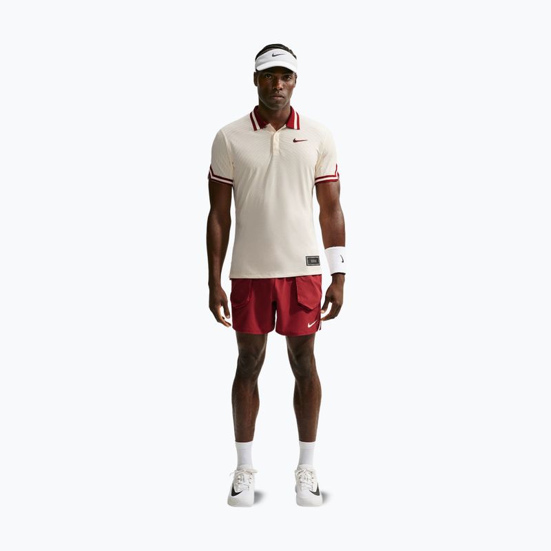 Tricou polo Nike Court Slam Aero-Fit Pale Ivory/Team Red 2