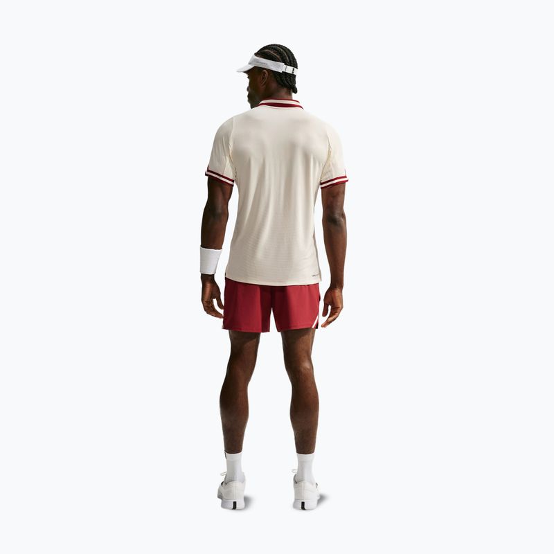 Tricou polo Nike Court Slam Aero-Fit Pale Ivory/Team Red 3
