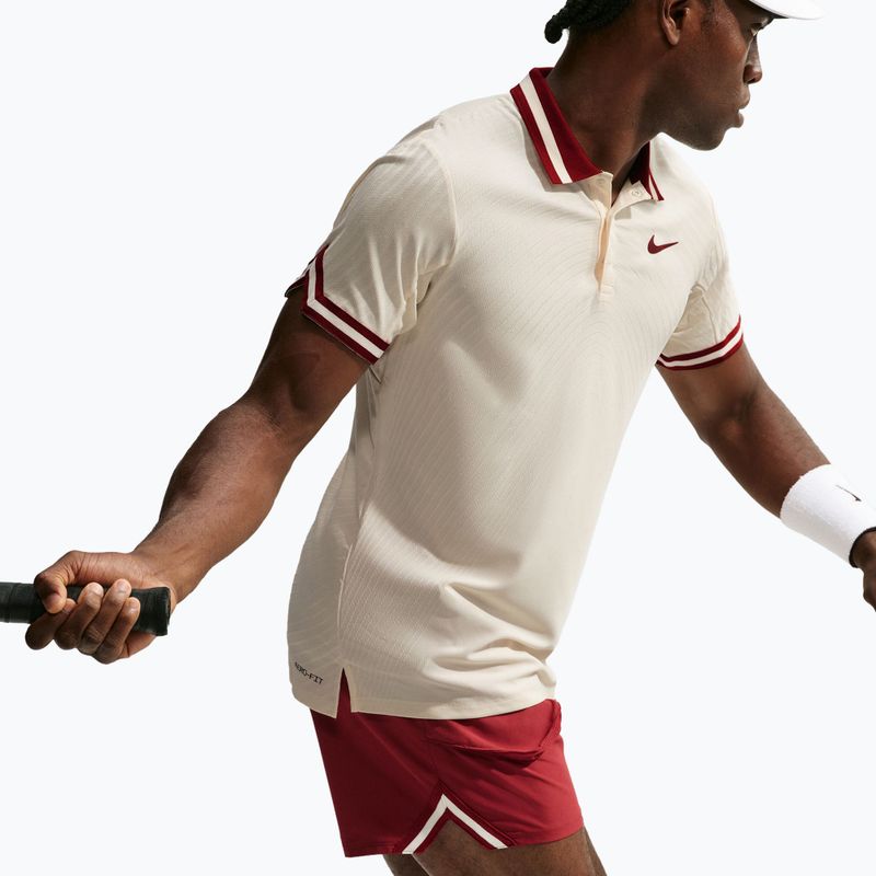 Tricou polo Nike Court Slam Aero-Fit Pale Ivory/Team Red 4