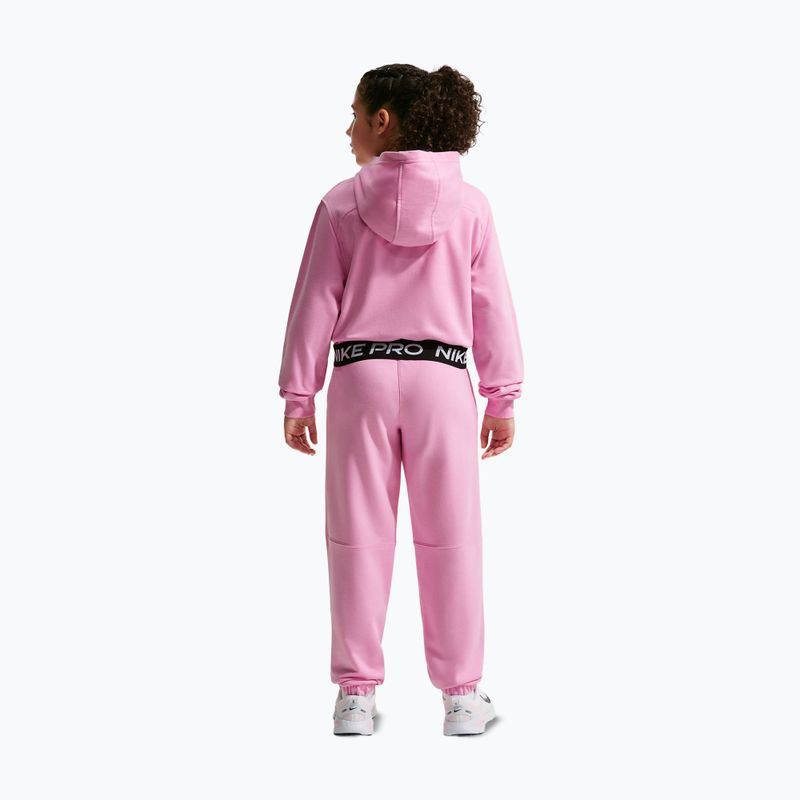 Bluză pentru copii Nike Pro Fleece pink rise/pink rise/black/white 2