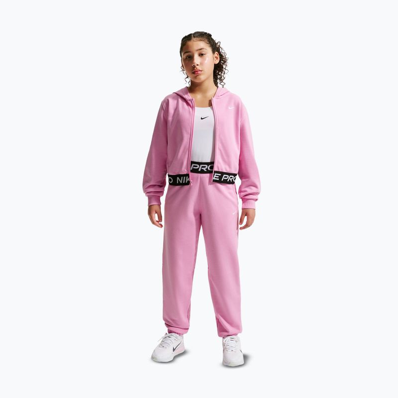 Bluză pentru copii Nike Pro Fleece pink rise/pink rise/black/white 7